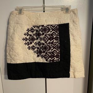 Anthropologie quilted neutral skirt